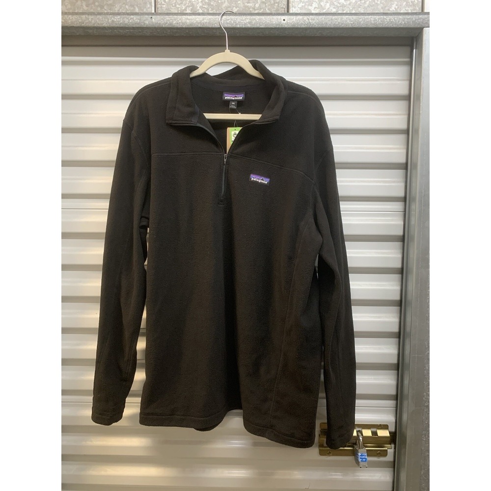 NWT Patagonia Men's Fleece Quarter-Zip Pullover Black 2XL